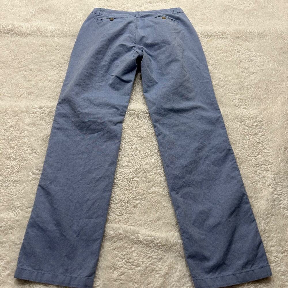 Bonobos Mens Straight Leg Cotton Pants in Blue Flat Front Sz 30x32 Preppy Casual - Picture 3 of 8